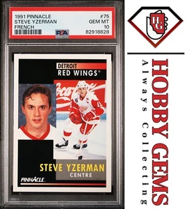 Steve Yzerman PSA 10 1991-92 Pinnacle French #75 - Bild 1 von 2