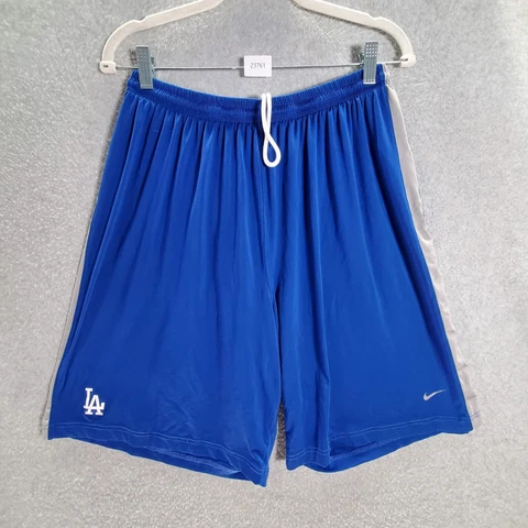 Los Angeles Angels Nike Men Shorts XL Blue Fit Dry Swoosh Logo 8" Inseam READ Cover