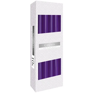 24.5cm Tapered Colour-Dipped Candles – 10 Pack Paraffin Wax, Smoke-Free, 7-Hour - Picture 1 of 18