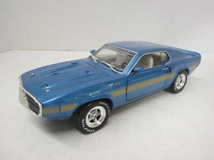 ERTL AMERICAN MUSCLE 1/18 Diecast 1970 BLUE SHELBY GT-500 COUPE Blue & Gold - Picture 1 of 9