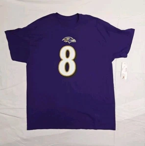 Men's XL Baltimore Ravens Lamar Jackson Jersey T Shirt Purple NFL Official Tee - Picture 1 of 4