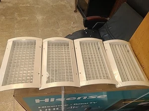 Price 12X6 Steel Spiral Supply Curved Grilles, Direct to Duct,Lot 4,white,New! - Picture 1 of 8