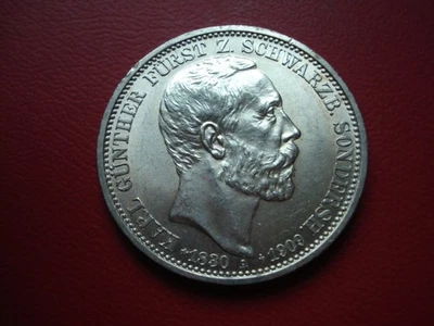 3  MARK  1909 ,  Karl Günther v. Schwarzburg Sondershausen Originalbild - Bild 1 von 2