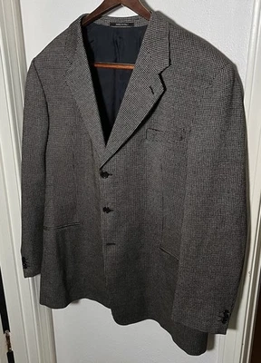 Armani Collezioni Brown Textured Silk Wool Luxury 3Btn Blazer Sport Coat US 48 L - Image 1 of 4