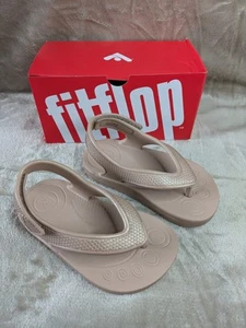 Fitflop Unisex Kids Iqushion Flipflop Sandal UK7 EU24 Rose Gold Backstrap Solid - Picture 1 of 13