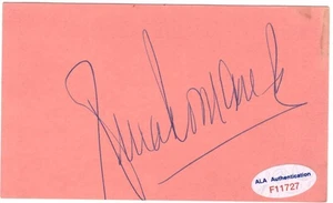 GINA ROMAND (d. 2022) CUBAN ACTRESS Signed 3x5 Index Card ALA F11727 - Picture 1 of 1