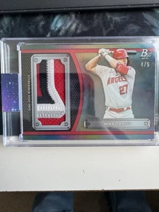 2022 Bowman Platinum Patch Game Used Mike Trout /5 - Picture 1 of 2