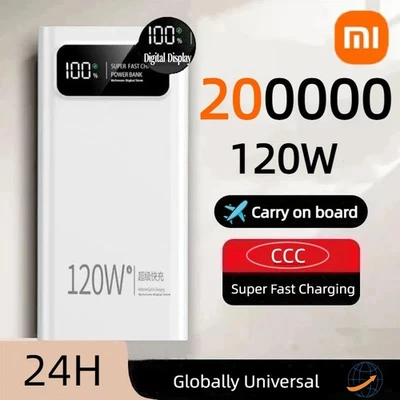 Банк питания Xiaomi 200 000 мАч 120 Вт цифровой дисплей для быстрой зарядки телефонов - Изображение 1 из 4