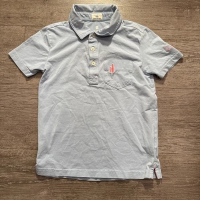 Johnnie O Polo Shirt Youth 6 Blue Logo Surfer Pocket Hangin Out Performance - Image 1 of 4