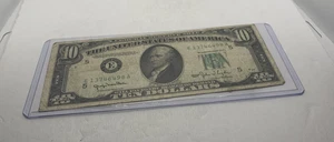 Billete de diez dólares de la Reserva Federal 1950 D - sello verde, Richmond Virginia Mint - Imagen 1 de 11