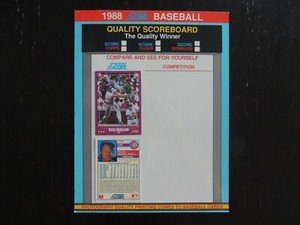 1988 Score Promo / Sample Scoreboard Keith Moreland Test Baseball Card