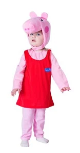 Kostüm Peppa Wutz mit Mütze Plüsch Kostüm Kinder Karneval Fastnacht Fasching - Bild 1 von 1