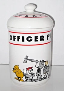 Tarro de galletas de cerámica vintage 1988 Krazy Kat Officer Pupp golosinas - Imagen 1 de 4