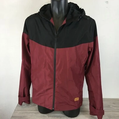 Jack & Jones Men's Jacket MEDIUM with Hood Black Burgundy - Image 1 of 4