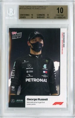 2020 TOPPS NOW FORMULA 1 #19 GEORGE RUSSELL - GRADED BGS PRISTINE 10 - Image 1 of 2