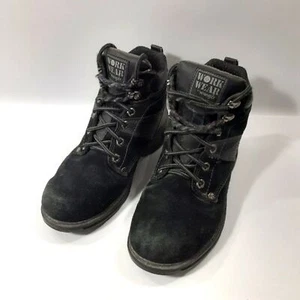 Wrangler Work Wear Size 6.5W Black Leather Lace Up Combat Work Ankle Boots - Picture 1 of 12