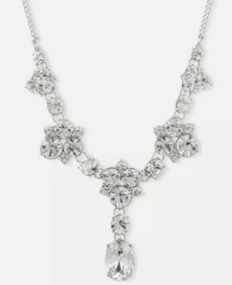 $68 Givenchy Silver-Tone Crystal Cluster Necklace NWT.  - Image 1 of 4