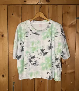Secret Treasures Short Sleeve Cropped Sweatshirt T-Shirt Womens XL Tie Dye C7 - Picture 1 of 5