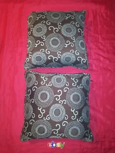 2 PC LOT EMERSON BROWN & TEAL TAPESTRY DECORATIVE Throw Pillows 17x17 NEW - Picture 1 of 3
