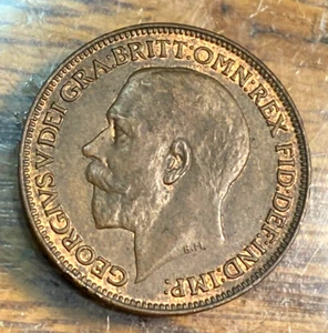 1922 Great Britain Farthing Original Near Gem BU KM-808.2 CHRC - Picture 1 of 2