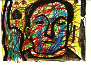 A.R. PENK-Farbige Druckgrafik  " OSKAR der Mahner", im Passepartout - Bild 1 von 2