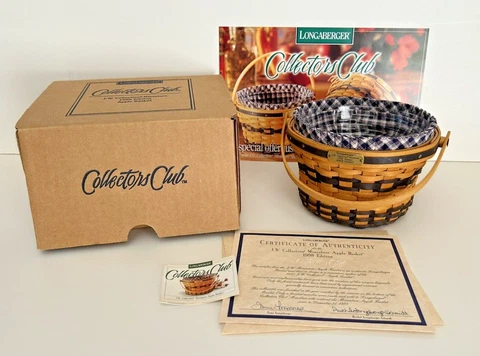 Longaberger JW Collection Miniature Apple Basket Combo w/ Box, 1998 Edition MINT Cover