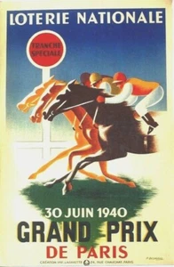Póster original vintage GP PARIS LOTERÍA CARRERAS DE CABALLOS 1940 - Imagen 1 de 1