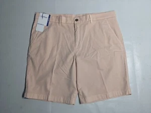 Clearance-Size 40 R&Y Caribbean Chino Flat Shorts 9"I Cotton Spandex Blend Peach - Picture 1 of 9