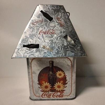 Suporte de luz de chá de lata galvanizada Coca-Cola lanterna de metal vintage - Imagem 1 de 4