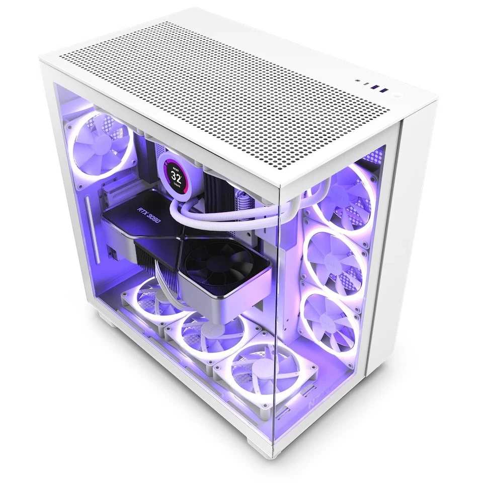 NZXT H9 Flow Mid-Tower-Gehäuse - Matt Weiß
