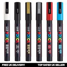 Uni Posca PC-3M Paint Pen Art Marker Pens - Set of the 6 Most Popular Colours