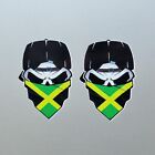 2x Small Skull With Face Bandana & Jamaica Jamaican Flag Vinyl Sticker 65x45mm