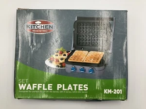 Kitchen Maestro Set Black Waffle Plates KM-201 - GR-4, GR-4N & GRID-8N Series - Picture 1 of 1