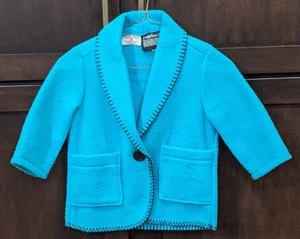 Vintage BRIGHTS CREEK Blue Polar Fleece Girl's Coat Polyester USA - S - Picture 1 of 5