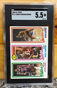 1980-81 TOPPS #111 JOHN LONG/MAGIC JOHNSON/RON BOONE SGC 5.5 EX+ - Picture 1 of 2