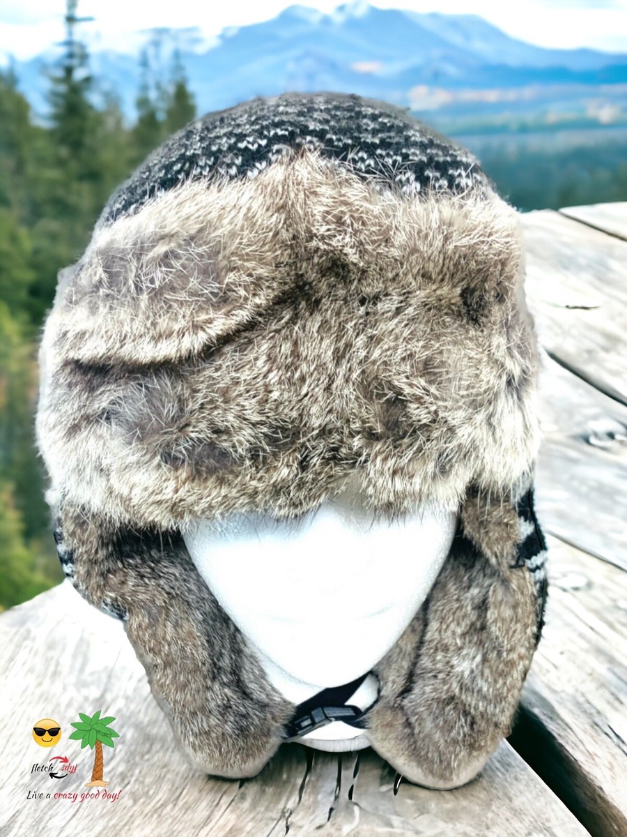 White Fur Trapper Hats for Men for sale | eBay