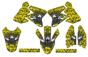 2005-2023 DRZ 400 SM FLAMING GEARHEAD Yellow Senge Graphics Kit Compatible - Picture 1 of 10
