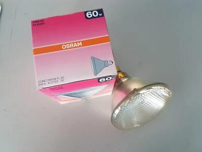 LAMPADA OSRAM PAR38 CONCENTRA FL60 60W D.122 MM 30° CHIARA E27 230V CLEAR COLOR - Immagine 1 di 2