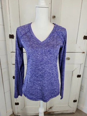 Camisa de entrenamiento para mujer Ideology púrpura jaspeada manga larga talla SM Foto 1 de 4