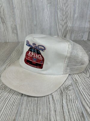 Bill Elliott Bud Budweiser Racing Snapback Hat Nascar Trucker Cap Mesh Winston - Image 1 of 4