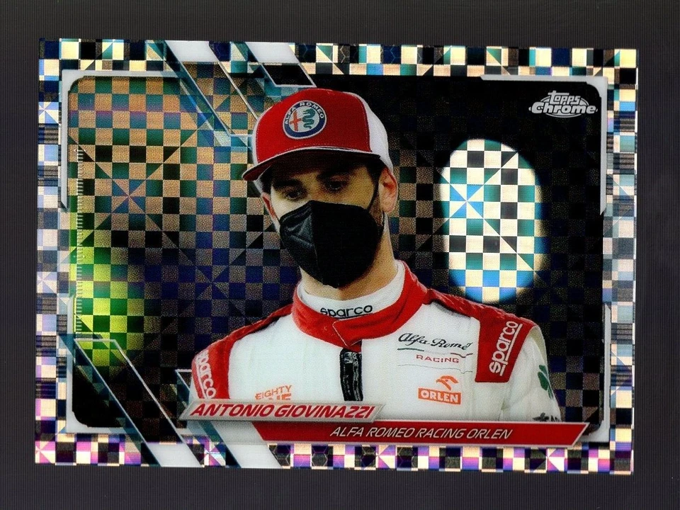 2021 TOPPS CHROME FORMULA 1 F1 CHECKER FLAG REFRACTOR #53 ANTONIO GIOVINAZZI - Image 1 of 1