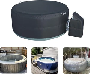 Heavy-Duty Insulated Hot Tub Cover for 86.6in Round Spa - Black, Zipper Closure - Picture 1 of 5