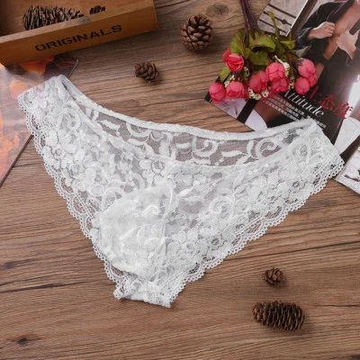 DE Sissy Herren Spitze Höschen Transparent Unterwäsche Tanga G-string Reizwäsche - Bild 1 von 4