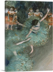 Swaying Dancer - Dancer in Green Canvas Print by Edgar Degas 26"x18" (.75" Deep) - Bild 1 von 11