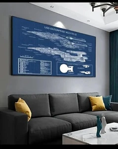 StarTrek Enterprise-Mutterschiff-Leinwandposter. Geschenk  70x140cm Bauplan7184 - Bild 1 von 8