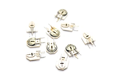 10x Vintage Ceramic Trimmer / Potentiometer by RFT, 100 kOhm Lin., Standing, NOS - Image 1 of 3