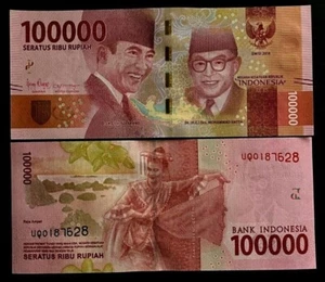 2 x 100,000 Indonesia 1/5 Million IDR 100000 ( 200000 RUPIAH ) Currency NOTE Cir - Picture 1 of 4