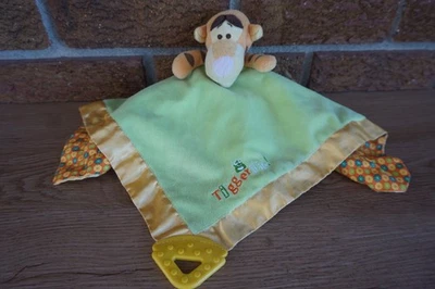 SECURITY Blanket Winnie the Pooh TIGGER Green Yellow Teether Lovey Tiggerific - Image 1 of 4
