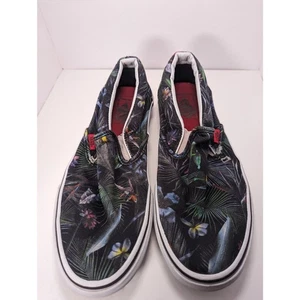 Vans Off The Wall Shoes Size Mens 8.5 Womens 10  Black Tropical Slip On Shoes  - Picture 1 of 8