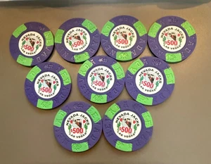 20 - Nevada Jacks -Clay $500 Poker Chips - Near Mint Condition - Picture 1 of 9